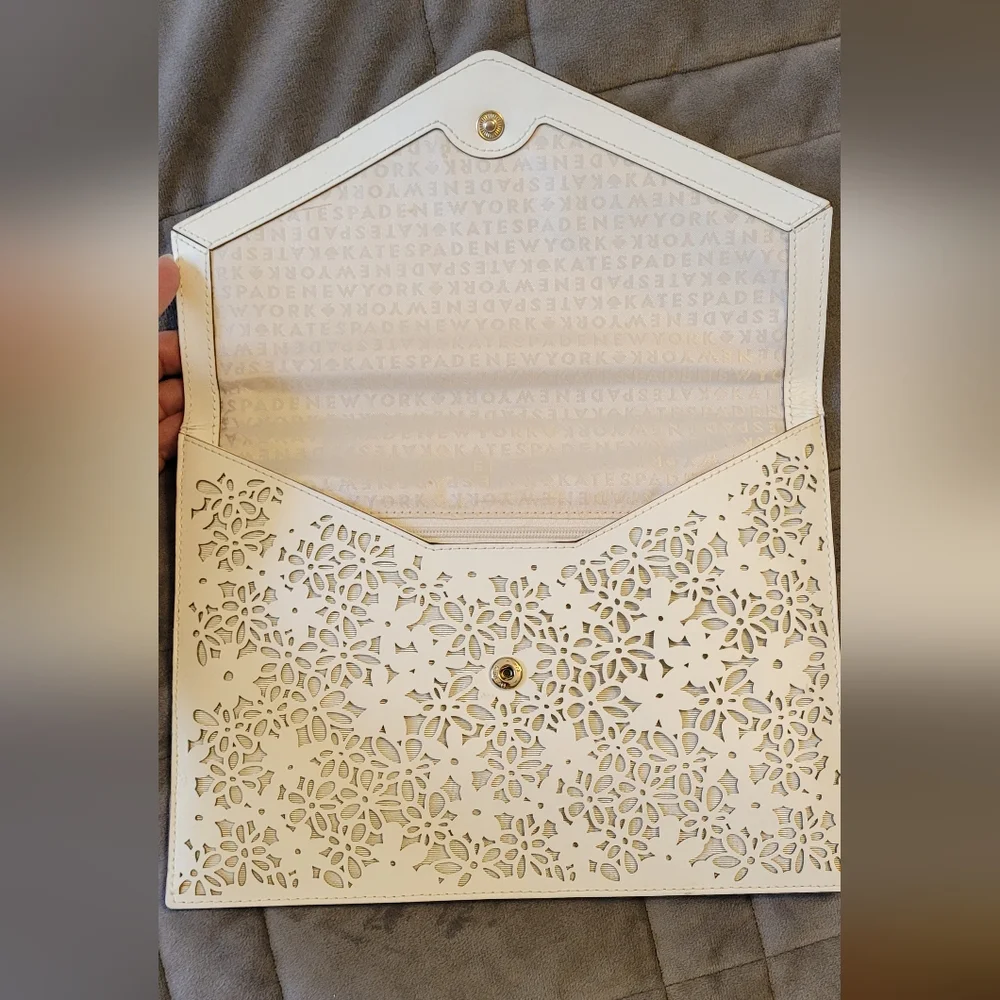 Kate Spade Cream Floral Cutout Clutch - Picture 4 of 5